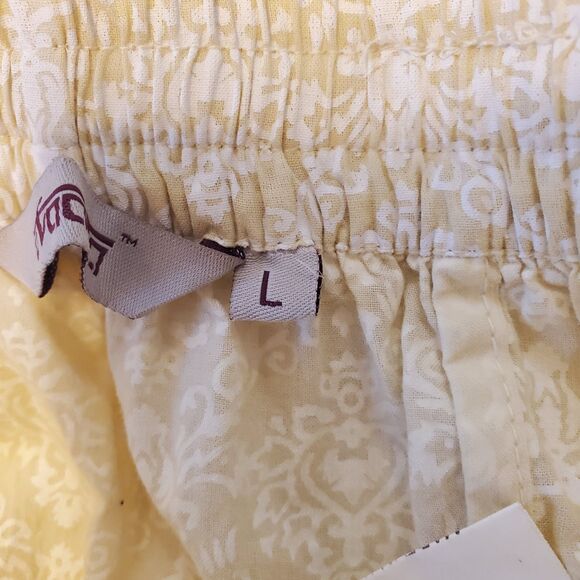 Womes Tiered Maxi Skirt Yellow Damask Peasant Summer - Picture 3 of 12